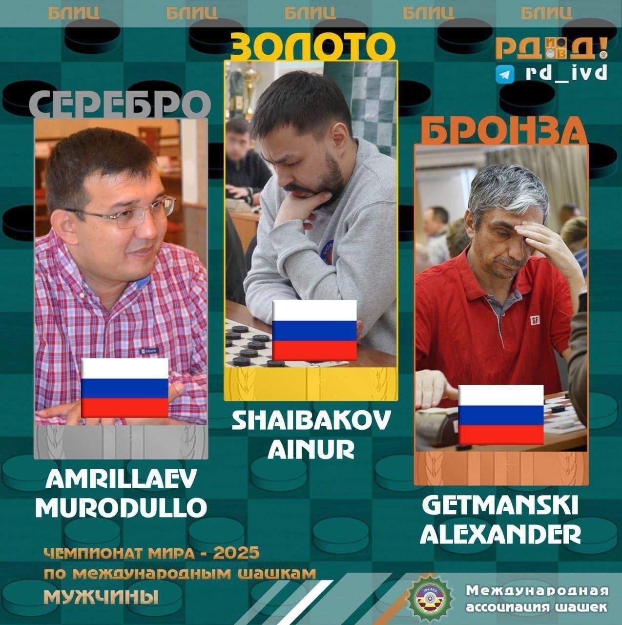 Башҡортостан шашкасылары донъя чемпионатында һәм беренселегендә 6 миҙал яуланы